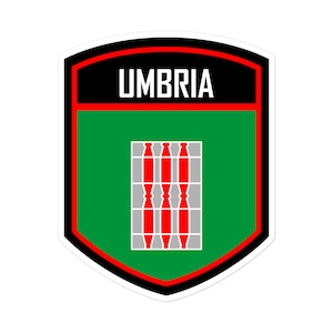 Umbrië Italië vlag embleem stickers | Vinylsticker verkrijgbaar in 3 maten