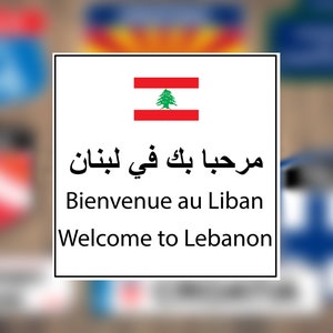 Welcome to Lebanon Sign Stickers - Multilingual Traffic Sign Decals