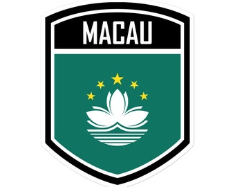 Macau Flag Emblem Stickers