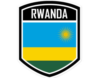 Rwanda Flag Emblem Stickers