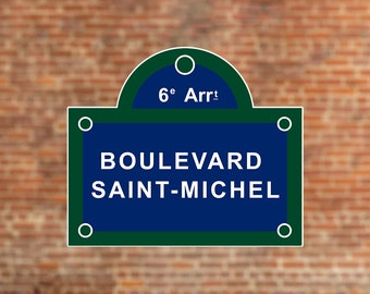 Boulevard Saint-Michel Paris Street Sign Stickers