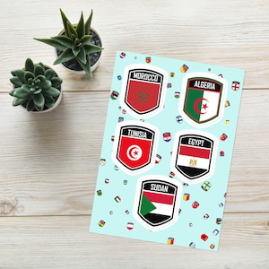 Pack d’autocollants emblème nord-africain : Maroc, Algérie, Tunisie et plus