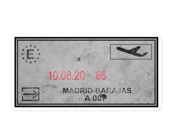 Madrid Barajas Spanien Passstempel Aufkleber