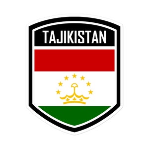 Pegatinas con emblema de la bandera de Tayikistán: vinilo duradero y de alta calidad