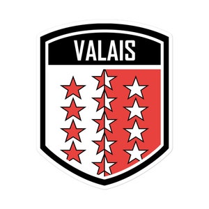 Kanton Wallis Zwitserland vlag embleem vinylstickers