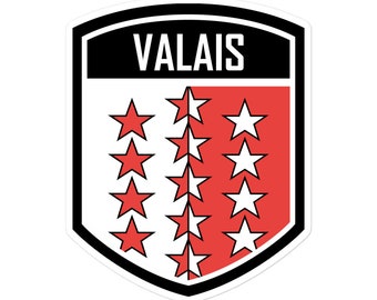 Canton of Valais Switzerland Flag Emblem Vinyl Stickers