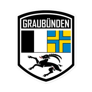 Adesivi in vinile con emblema della bandiera del Canton Grigioni Svizzera
