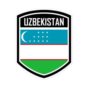 Usbekistan Flagge Emblem Aufkleber | Hochwertige Vinyl-Aufkleber