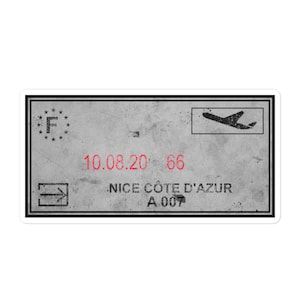 Adesivos de carimbo de passaporte de entrada em Nice Cote d'Azur, álbum de recortes de viagem, lembranças da França