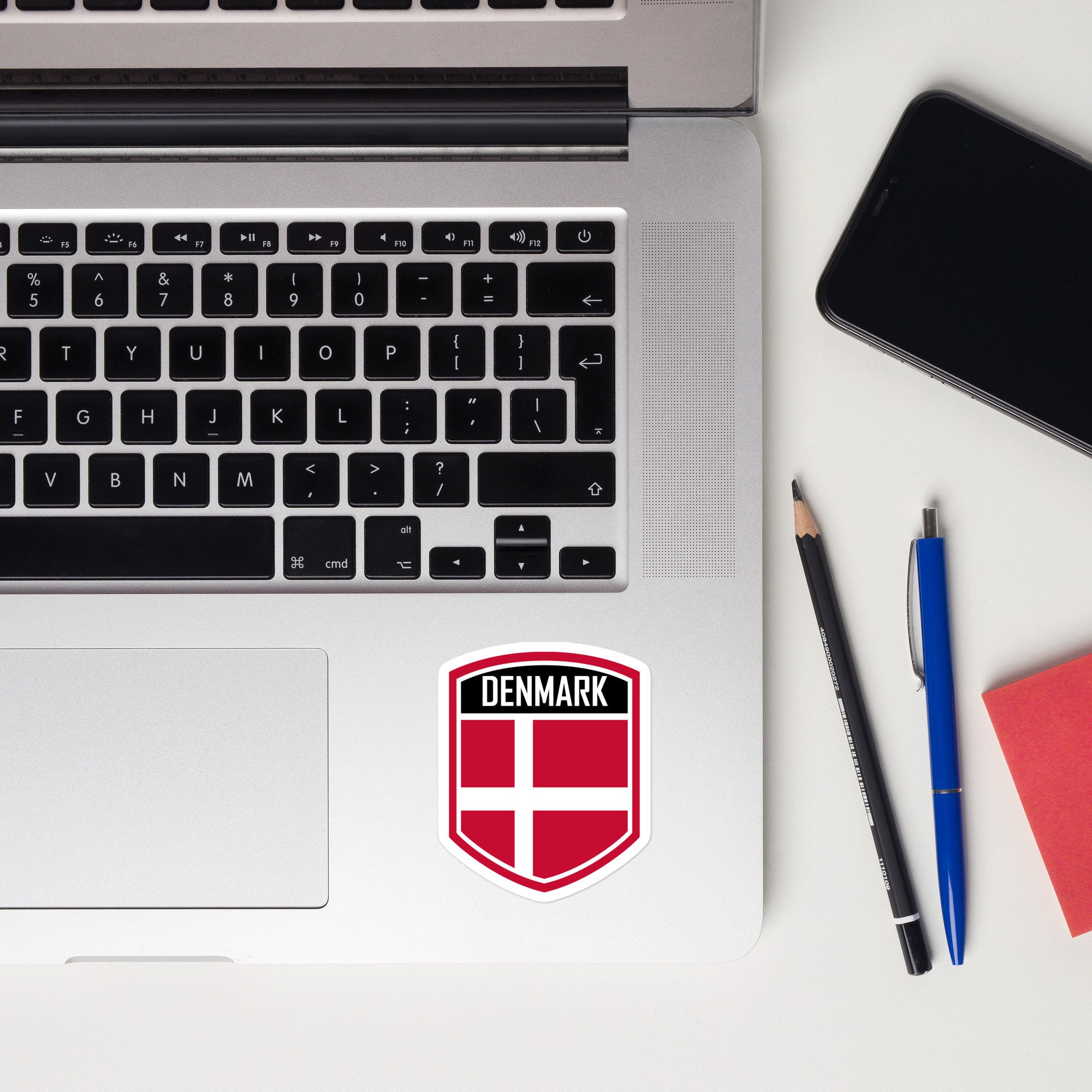 Denmark Flag Emblem Stickers Vinyl Stickers for Laptops, Cars, and