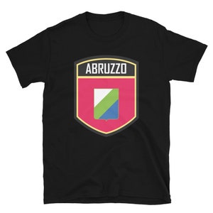 Abruzzo Italy Flag Emblem T-Shirt | Short Sleeve Unisex Tee | Italian Gift | Italy Souvenir | Patriotic Apparel
