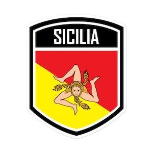 Sicily Italy Flag Emblem Sticker | Vinyl Sicilia Italia Decal - 3 Sizes
