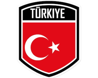 Türkiye Flag Emblem Stickers - Show Your Turkish Pride with Style!