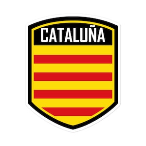 Cataluña Spanje vlag embleemstickers - duurzaam vinyl met hoge dekking