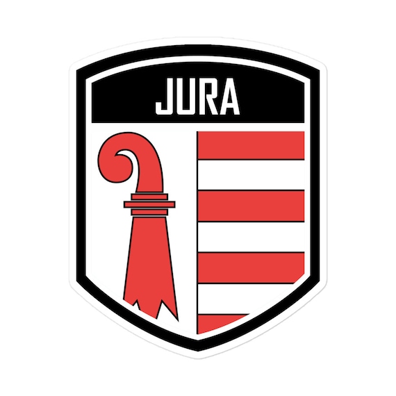Digni Drapeau Suisse Canton Jura – 120x120 Cm, Polyester Résistant, 2 Oeillets Métalliques, Sticker Offert