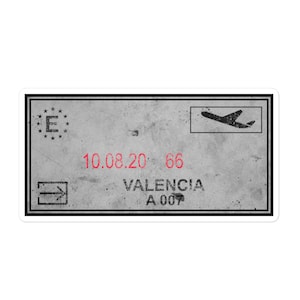 Valencia Spanje paspoort stempelstickers