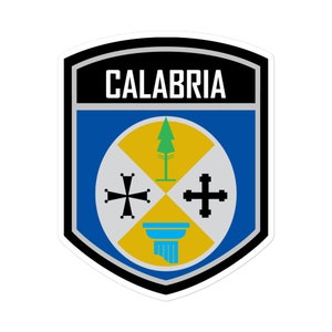 Calabrië Italië vlag embleem sticker | Vinylstickers verkrijgbaar in 3 maten