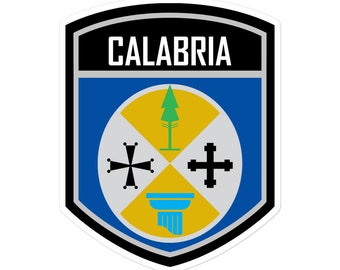 Calabria Italy Flag Emblem Sticker | Vinyl Stickers Available In 3 Sizes