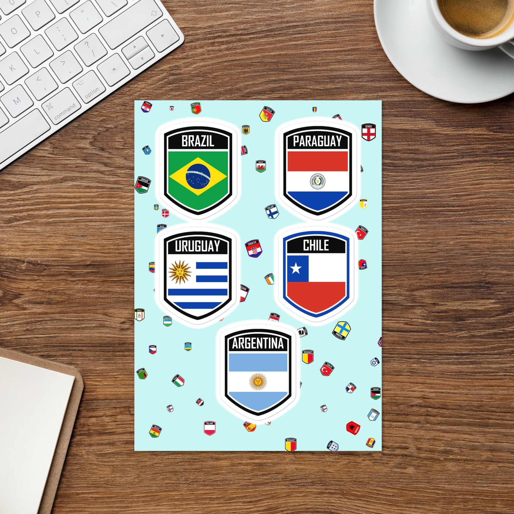 South American Emblem Sticker Pack 1: Brazil, Argentina, Chile & More ...