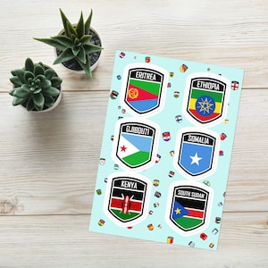 East African Emblem Sticker Pack 1: Eritrea, Ethiopia, Kenya & More