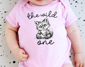 One and Feral First Birthday Shirt for Kids, Cute Fox 1st Birthday Tee, Woodland Party Outfit for Boys or Girls