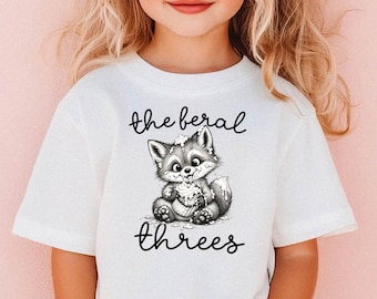 Third Birthday Shirt for Toddler, Cute 3 Year Old Birthday Tee, Woodland Animal Party Outfit, Three Year Old Gift