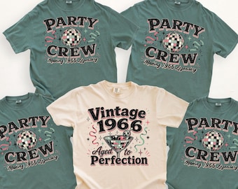 60th Birthday Party Crew Shirts, Vintage 1966 Birthday Group Matching Tees, Making 1966 Legendary, Family Birthday Trip Shirts