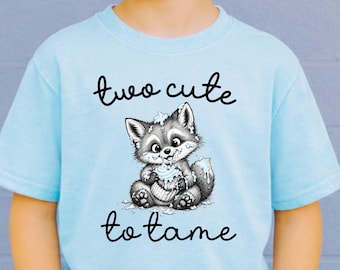 Two Cute to Tame 2nd Birthday Shirt, Fox Toddler Tee for Boy or Girl, Wild Two Birthday Outfit, Cute Party Gift