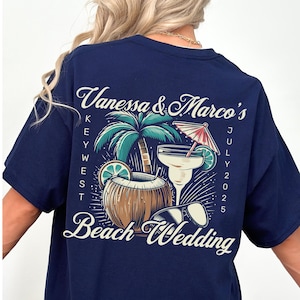 Custom Beach Wedding Shirt, Personalized Seaside Wedding Tee, Ocean Bride Groom Shirt, Lakefront Wedding Party Favors, Coastal Wedding Shirt