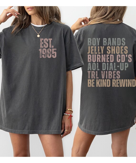 Funny 41st Birthday Shirt for Her, 90s Nostalgia Tee, Retro Gift for Woman Born in 1985, Vintage Graphic Tee, 41st Bday Gift Idea for Friend