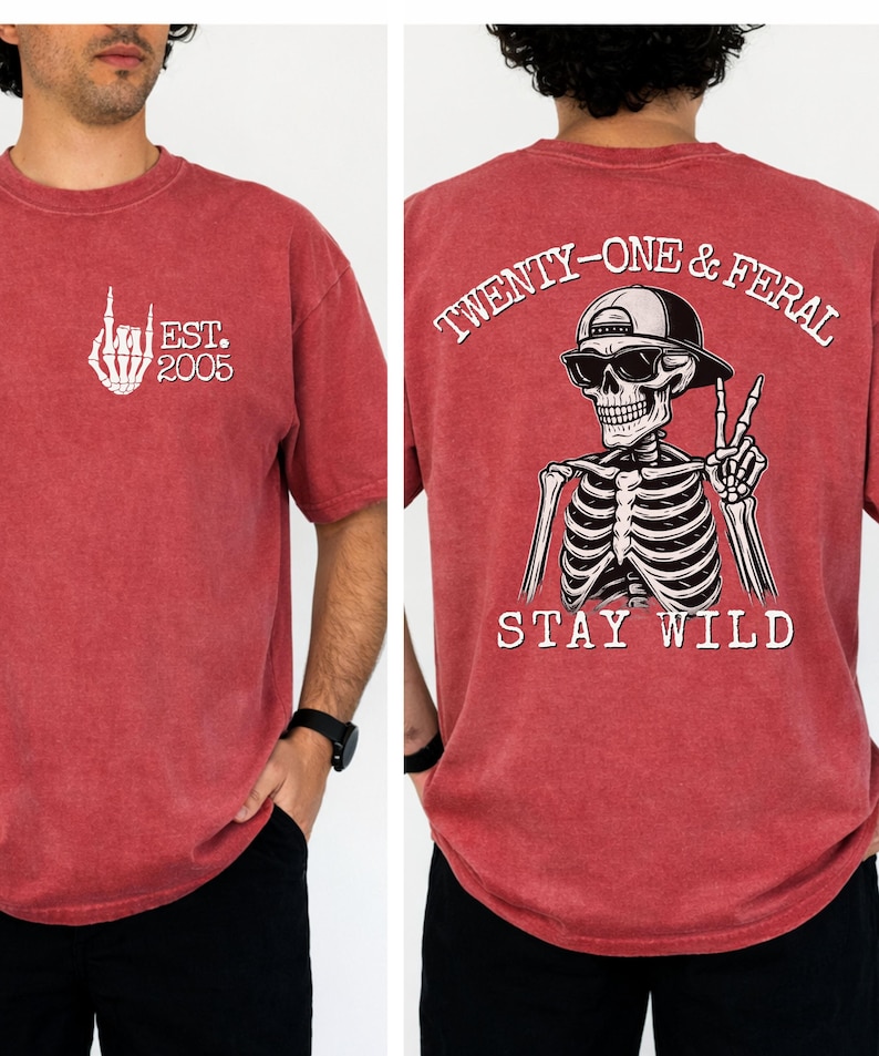 Funny 21st birthday shirt, Twenty One Birthday, raccoon birthday gift for him brother uncle boyfriend son, 21st present unique gift idea Crimson