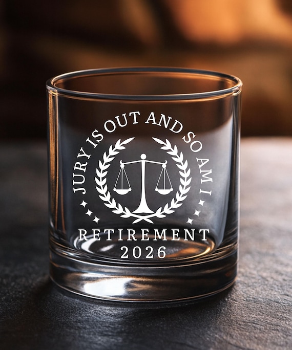 Lawyer Retirement Gift For Him, Judge Prosecutor Defense Attorney Whiskey Glass, Funny Legal Retiring Gift Idea, Law Professor Retirement