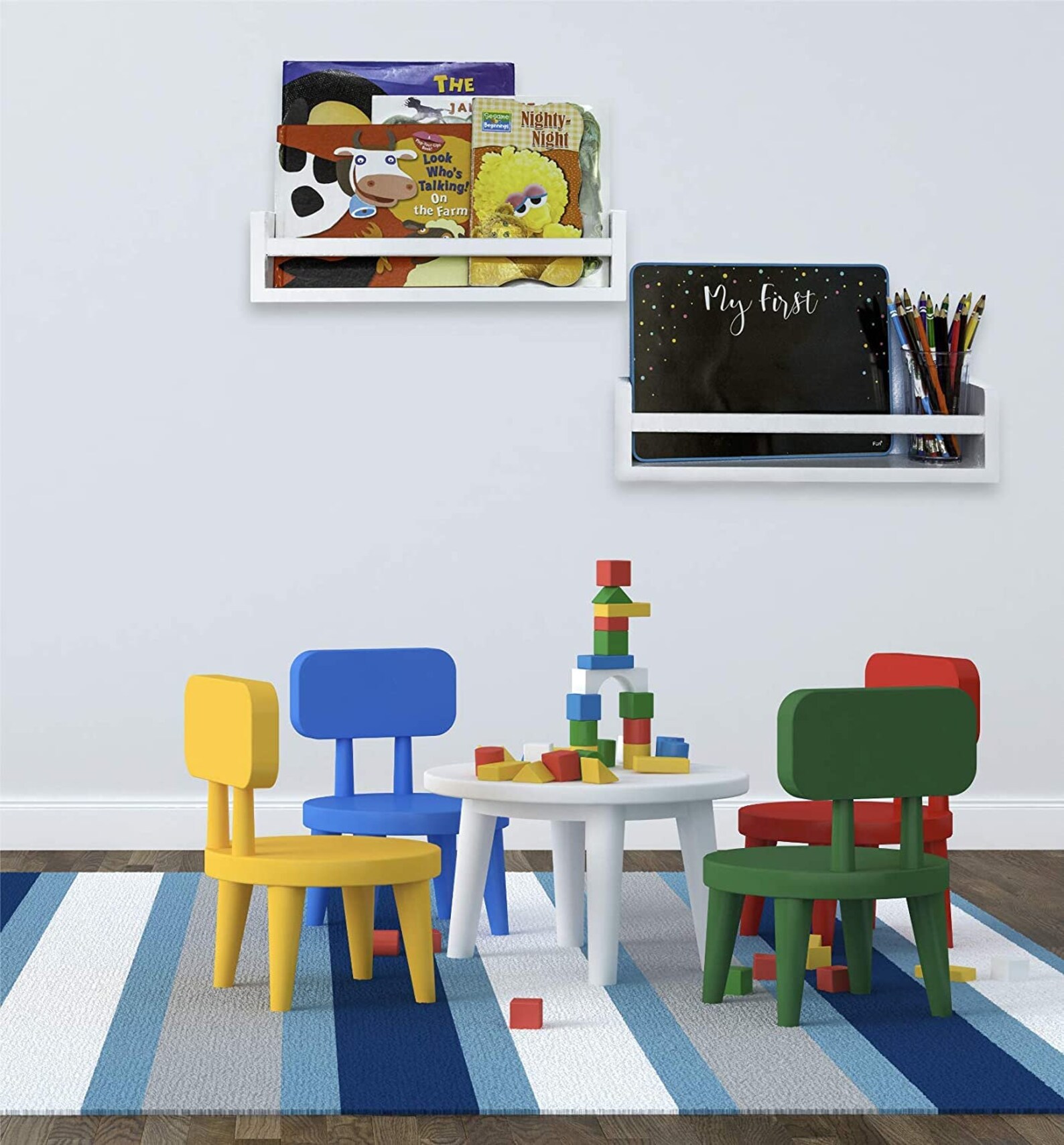 Nursery Floating Shelf Set of 2 White Wall Mounted Etsy