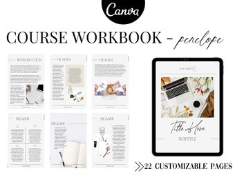 Canva EBook & Course Workbook Templates, Lead Magnet, Opt In Freebie, Minimal and Clean Design, Checklist, Coaching Templates - Penelope