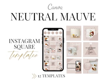 Feminine Neutral Instagram Posts Canva Templates for Luxury Brands, Entrepreneurs and Influencers | Social Media Templates,  Food Templates