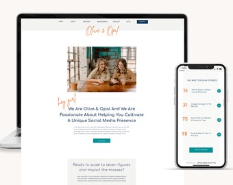 Showit Website Template for Coaches, Service Providers, Social Media Managers, Show it website template, Website Template for Podcasters