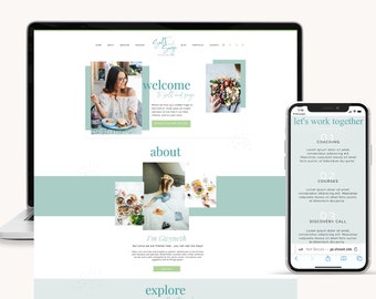 Showit Website Template for Coaches, Influencers, Food Bloggers, Photographers, Show it website template, Website Template for Podcasters