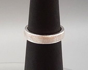 Ring silver matt brushed 4.5 mm sterling silver