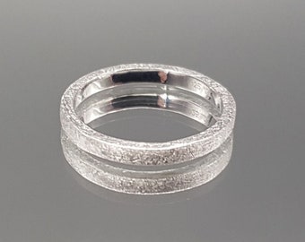 Bague argent mat brossé 2 mm argent sterling