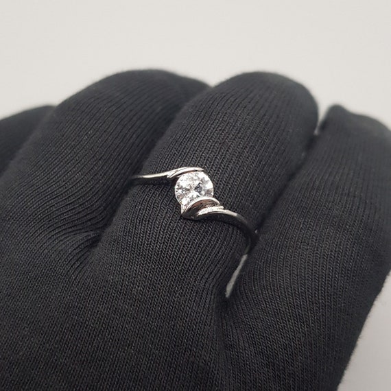 Anello Da Donna S925 In Argento Con Zaffiro Bianco, Semplice - Foto 8