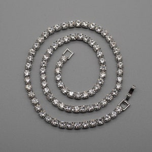 Tennis chain silver various lengths approx. 50.5 to approx. 57 cm shiny glittering silver-plated
