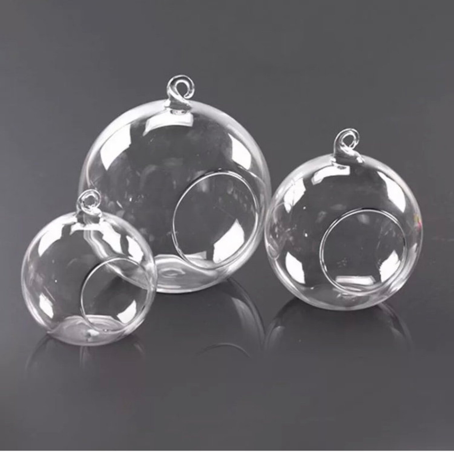 Hanging Glass Bauble Set of 6 Hanging Decoration Candle Etsy