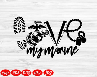 Free Free 120 Love My Marine Svg SVG PNG EPS DXF File