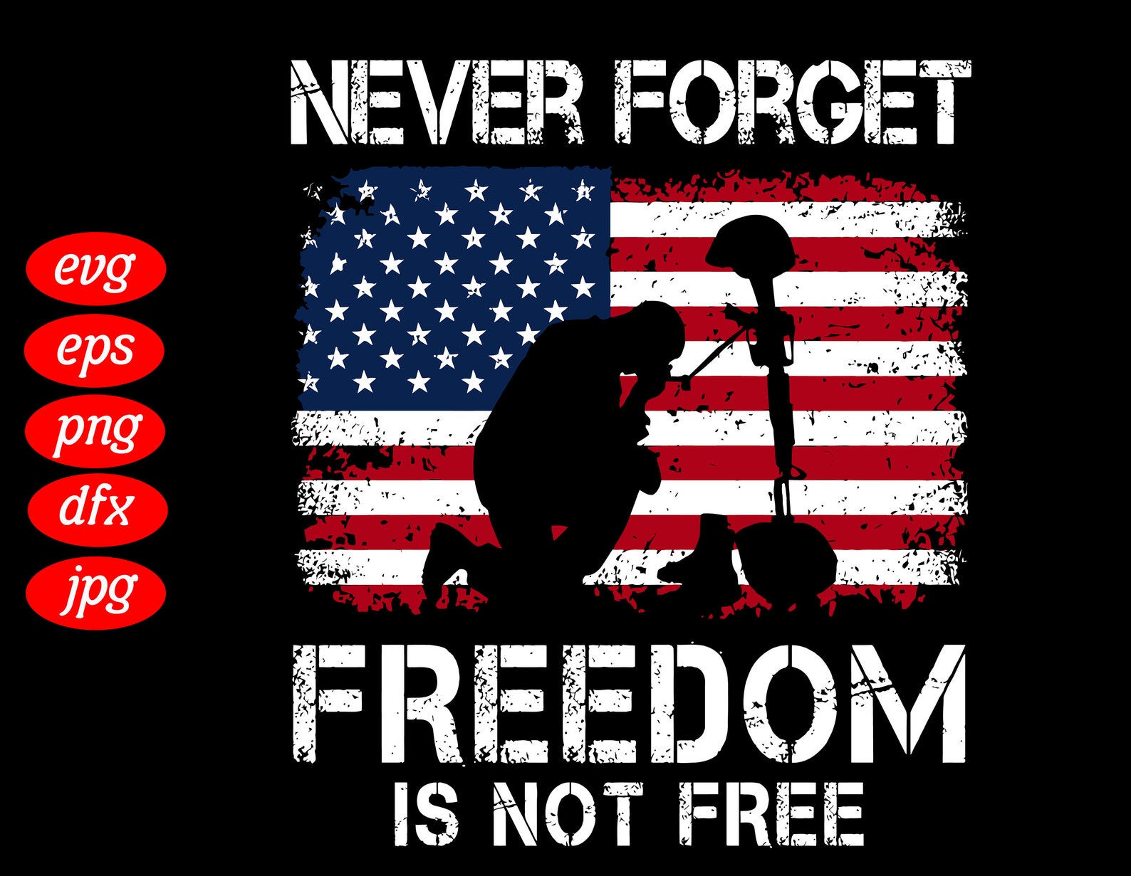 Never Freedom Is Not Free SVG Veteran Svg Memorial Etsy