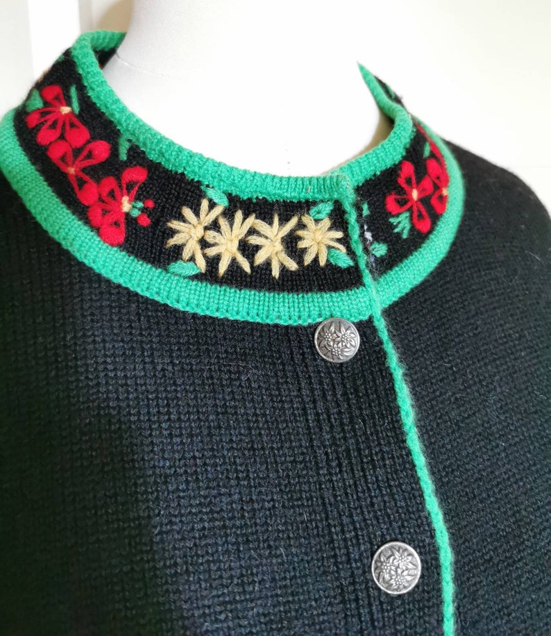 Vintage trachten folk cardigan afbeelding 2