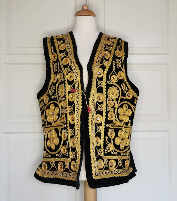 Unisex vintage afghan waistcoat - image 1