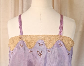 ANTIQUE purple VINTAGE art nouveau top - as is