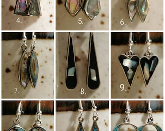 Vintage Alpaca Mexico and mosaic earrings