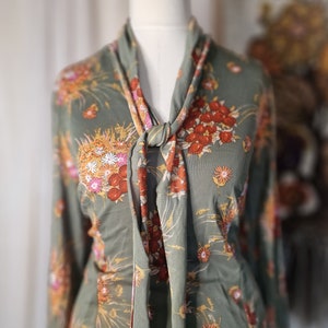 VESTIDO VINTAGE OTOÑO verde marrón