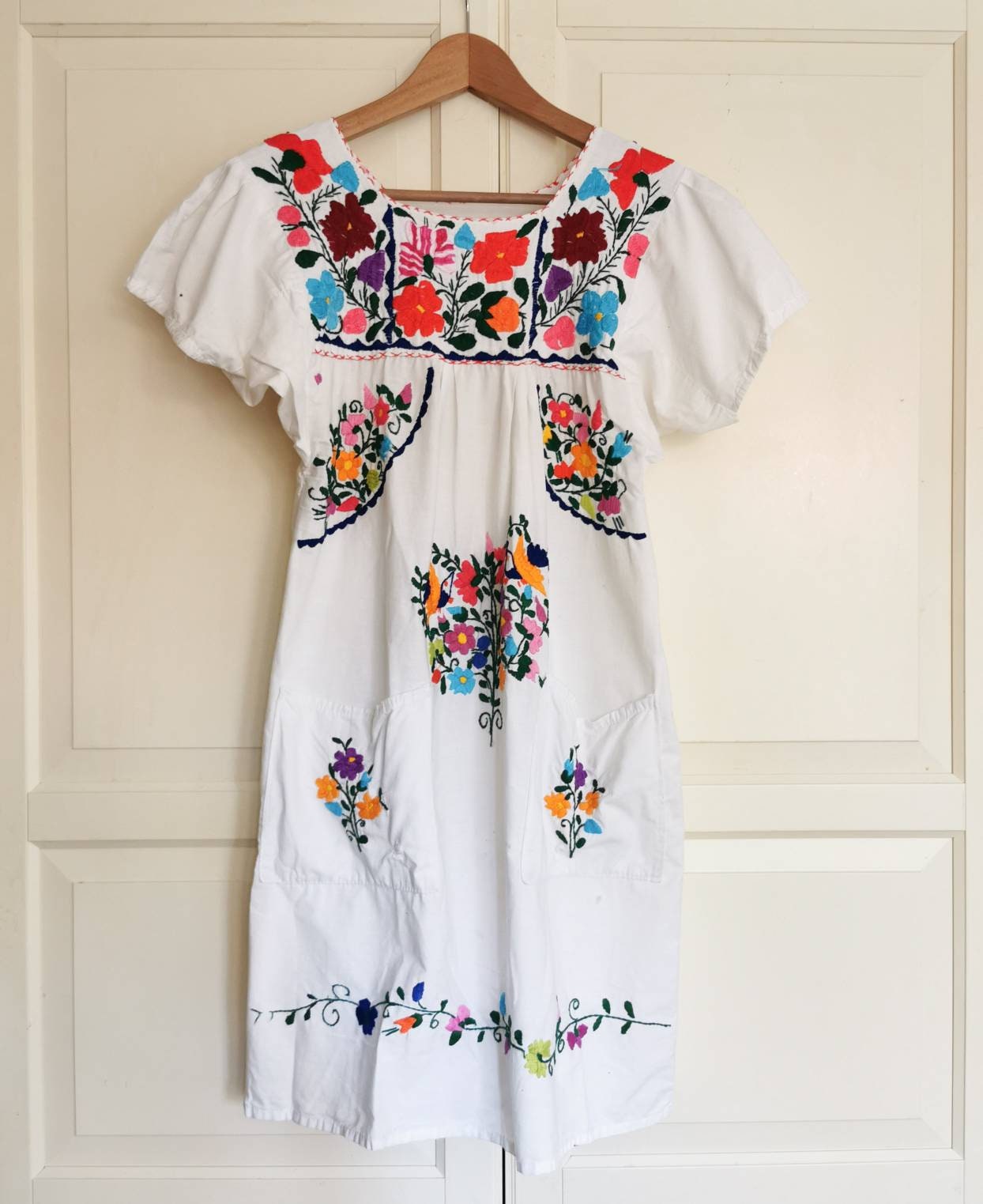 Vintage Mexican Embroidered Dress Oaxaca - Etsy Canada